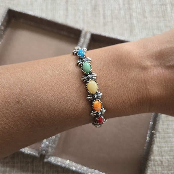 American West Jewelry - American West Sterling Multi Gemstone Cuff Bracelet